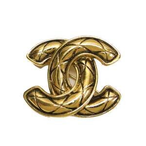 Chanel Cc Logo Brooch Gold-Tone Metal #207214C81B
